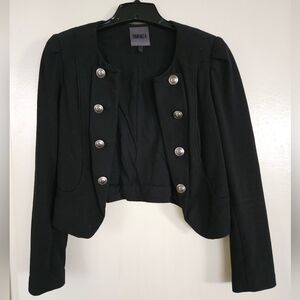 Vintage Forenza Cropped Military Style Jacket - Black - Size S